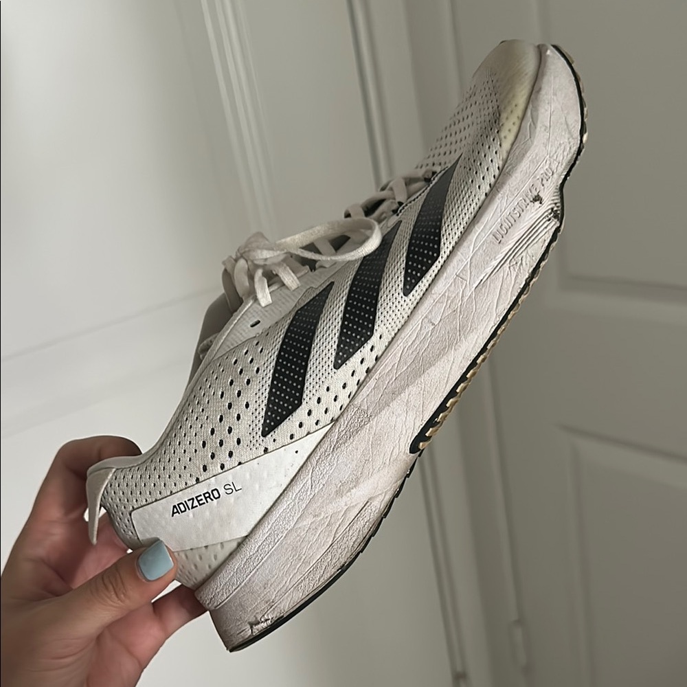 Adidas Adizero SL White and Black Sneakers